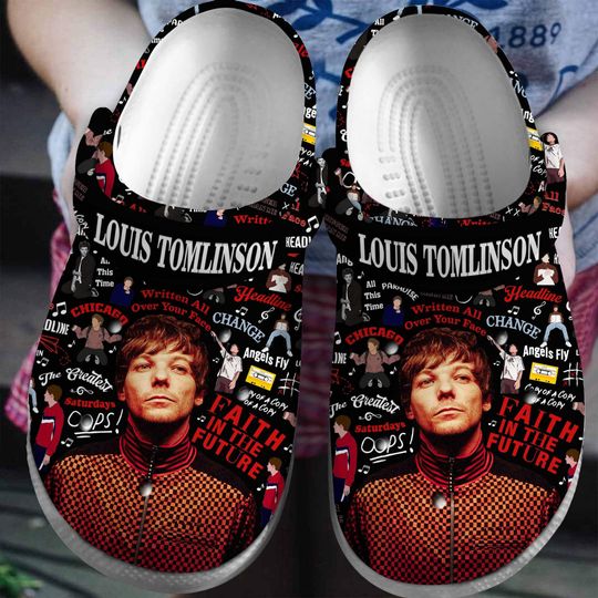Discover Custom Name Louis Tomlinson Music Slippers, Louis Tomlinson Clog