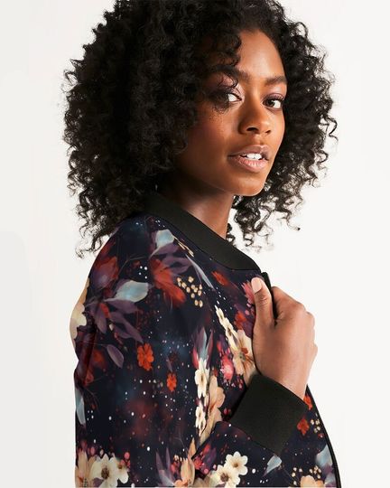 Discover Floral Ladies Women's Bomber Jacket