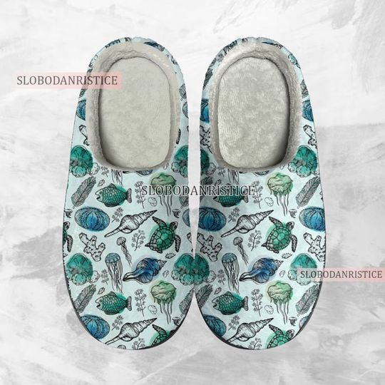 Discover Sea Turtle Cozy Unisex Winter Indoor Slippers