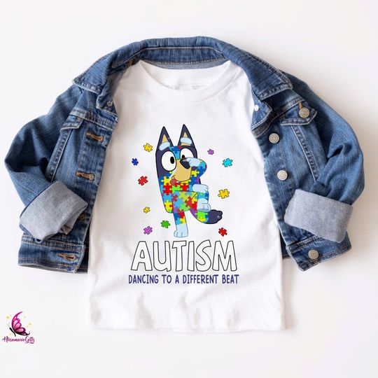 Discover BlueyDad Autism Dancing To A Different Beat Shirt | BlueyDad Shirt