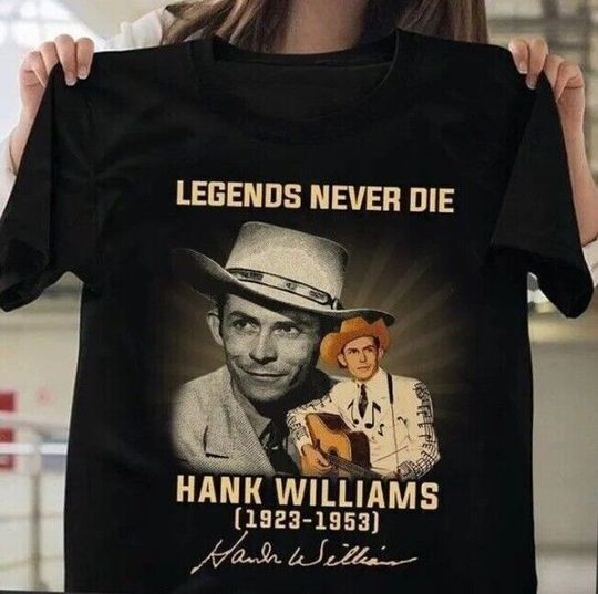 Discover Hank Williams Legends Never Die Signature T-Shirt, Vintage Gift For Men Women