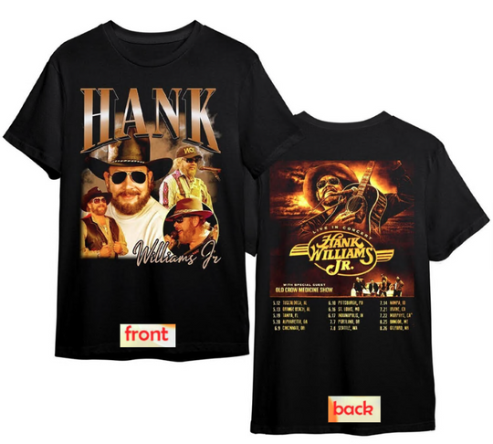 Discover Vintage Hank Williams Jr Live Headlining Tour 2023 T Shirt