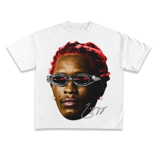 Discover Young Thug T-Shirt, White Red Rare Hip Hop Graphic Print