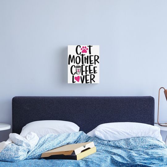 Discover Cat Mother Coffee Lover Canvas Print