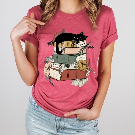 Discover Cat Book Shirt, Books and Cats T-Shirt, Reading Shirt