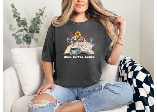 Discover Cats Coffee Books T-shirt, Cat Shirt, Coffee Shirt