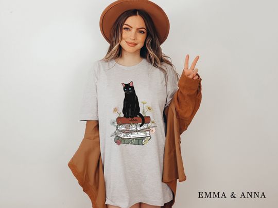 Discover Book Shirts, Cat Shirt, Wildflower Shirt, Cat Lover Gift