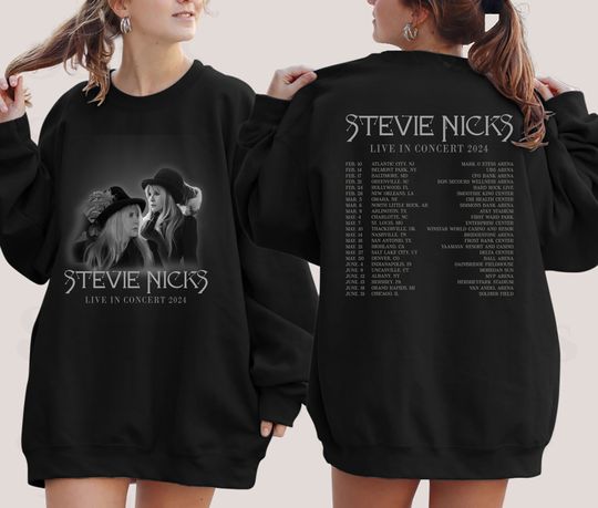 Discover Stevie Nick tour 2024 Shirt, Stevie shirt, Music tour 90's Style Sweatshirt