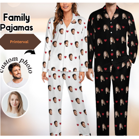 Discover Custom Photo Pajamas, Personalized Face Pajama Set, Family Pajamas Sets