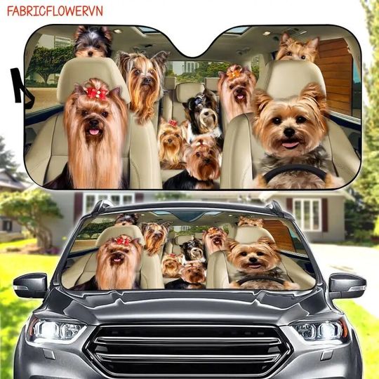 Discover Yorkshire Terrier Car Sunshade, Yorkshire Terrier Car Decoration