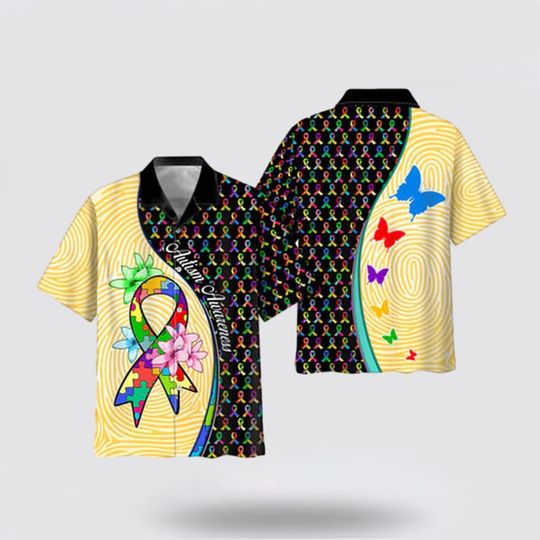 Discover Autism Awareness Unique Pattern Hawaiian Shirt, Autism Hawaiian Shirt