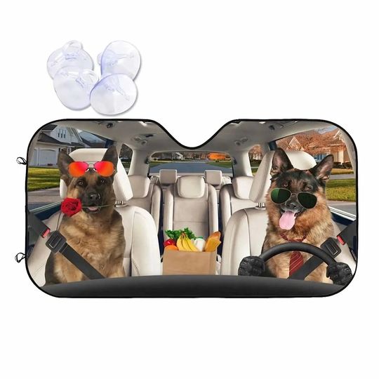 Discover German Shepherd Dog Front Windshield Sun Shade