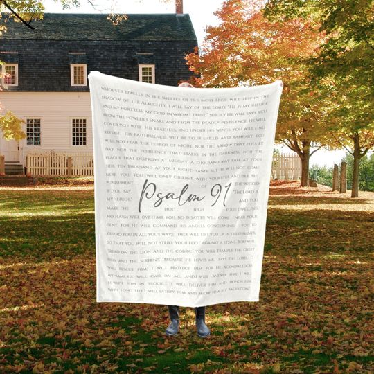 Discover Psalms 91 Scripture Blanket Christian Throw Blanket