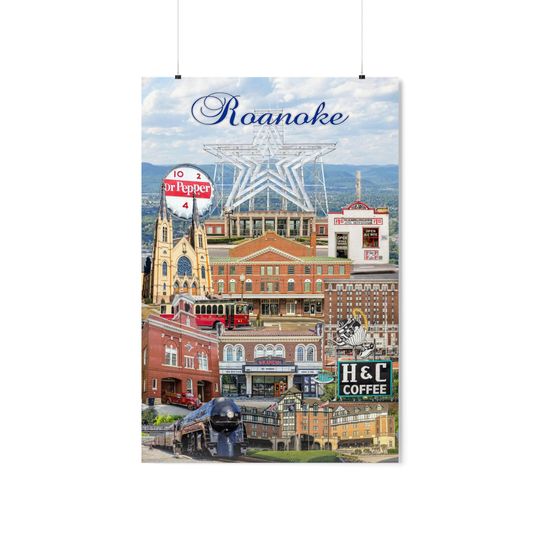 Discover Roanoke Poster, Premium Matte Vertical Posters