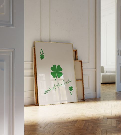 Discover Luck Of The Irish Print Digital Download Green Clover Wall Art