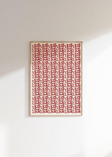 Discover Love Poster Love Typography Print Preppy Print 70s Wall Art