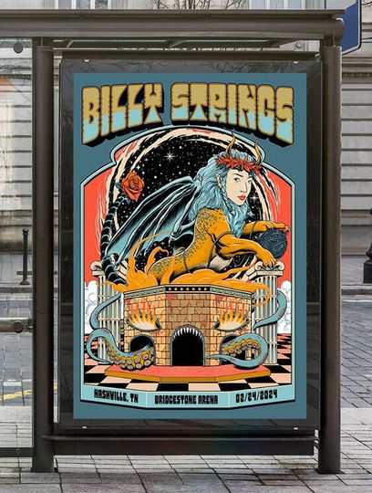 Discover Billy Strings Nashville, TN Feb 24 2024 Poster