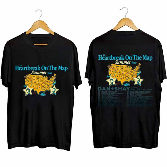 Discover Dan And Shay Tour Heartbreak On The Map 2024 Shirt, Dan + Shay Band Shirt