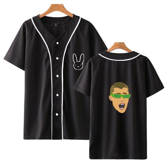 Discover Hip Hop Rapper Bad Bunny Baseball Jersey, Bad Bunny Fan Baseball Jersey