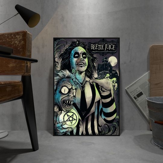 Discover Beetlejuice Poster, Michael Keaton Wall Art, Wall Decor