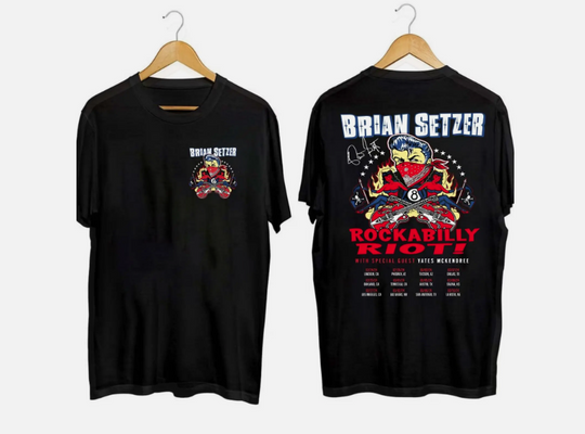 Discover Hot Brian Setzer Tour 2024 T-Shirt