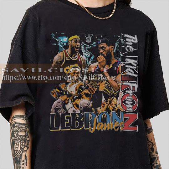 Discover Vintage Lebron James 90s Basketball Bootleg Style Shirt, Lebron James Shirt