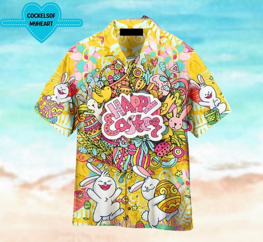 Discover Happy Easter Rabbit Eggs Hawaiian Shirt