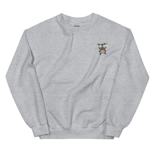 Discover Kawaii Monkey Embroidered Sweatshirt