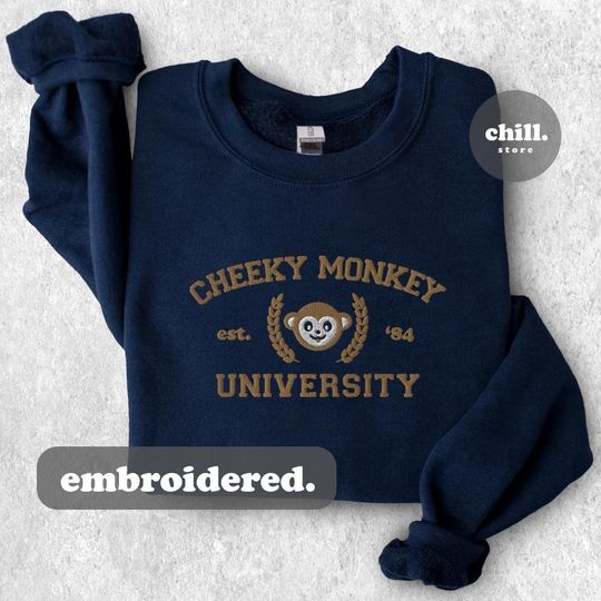 Discover Cheeky Monkey University Embroidered Sweatshirt