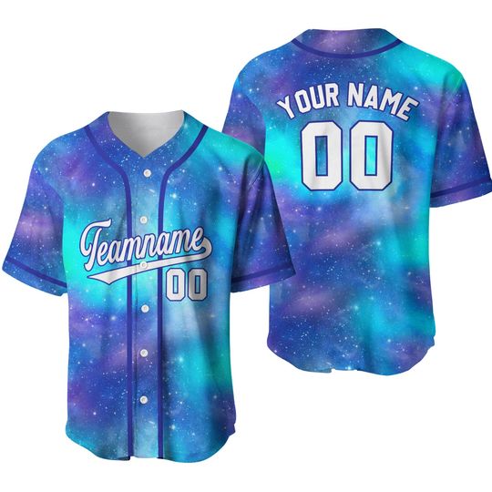 Discover Custom Night Galaxy Space Pattern Baseball Jersey