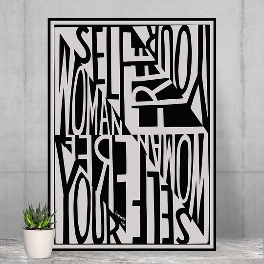 Discover 1970 fine lettering art for empowered Premium Matte Vertical Poster