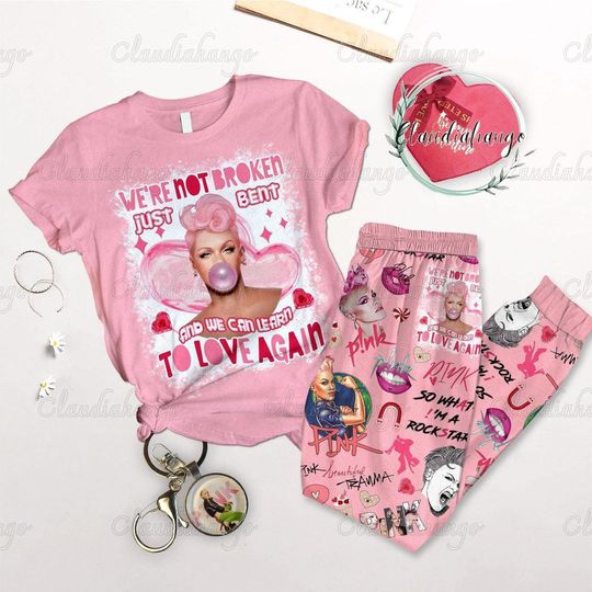 Discover Pink Holiday Pajama Set