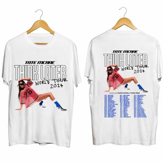 Discover Tate McRae The Think Later World Tour 2024 Tour 2Sided Shirt