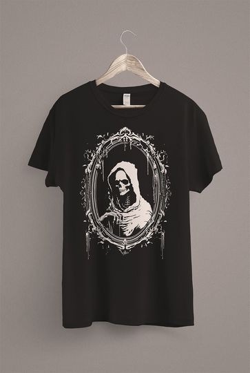 Discover Grim Reaper T-Shirt, Black Heavy Death Metal, Gothic Shirt