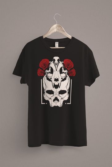 Discover Skulls T-Shirt, Goth Gothic Shirt