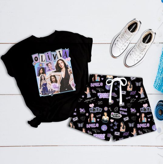 Discover Olivia Rodrigo Black Short Pajamas Pajamas