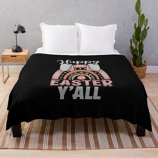 Discover Happy Easter Y'all Throw Blanket
