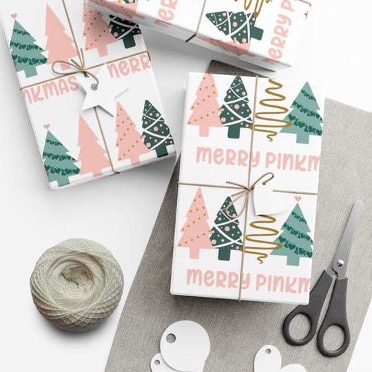 Discover Merry Pinkmas Christmas Holiday Gift Wrapping Papers