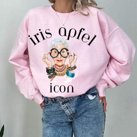 Discover Iris Apfel Sweatshirt, RIP Fashion Icon Clothing Sweatshirt