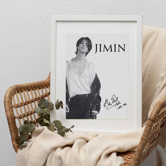 Discover BTS Jimin poster with autograph-digital product