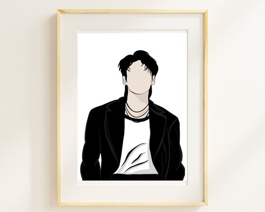 Discover BTS Jungkook Minimalistic Printable Cartoon Art
