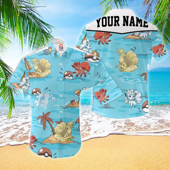 Discover Custom Name Hawaii Shirt, Fox Button Up Shirt