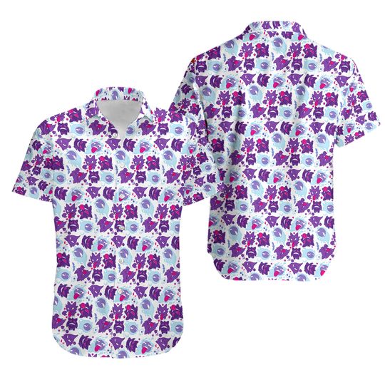 Discover Gengar Haunter Gastly Pattern Button up Shirt!