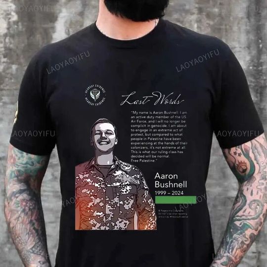 Discover 2024 hot Rip Aaron Bushnell T-Shirts Aaron Bushnell 1999-2024
