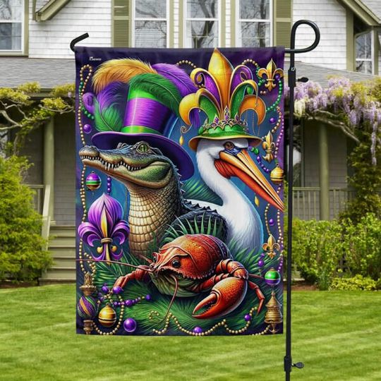 Discover Happy Mardi Gras Garden Flag, Mardi Gras Flag