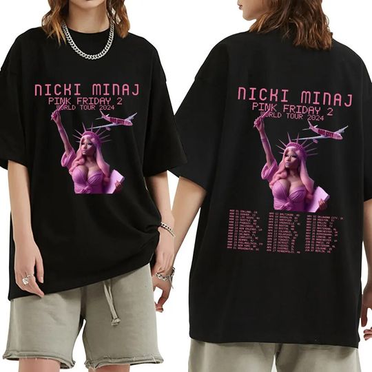 Discover Nicki Minaj 2024 World Tour T Shirt Gag City Pink Friday 2 Concert Fans T-shirts