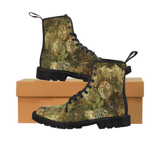 Discover Bloemen Claude Monet All Over Aesthetic Art Women's Canvas Boots