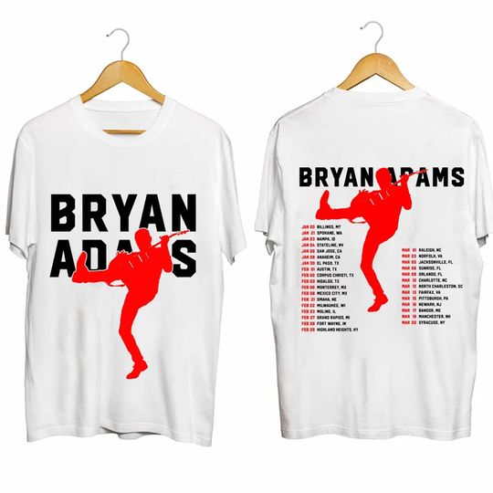 Discover Bryan Adams Tour 2024 Shirt, 1985 Bryan Adams Shirt, Vintage Pop Rock Music