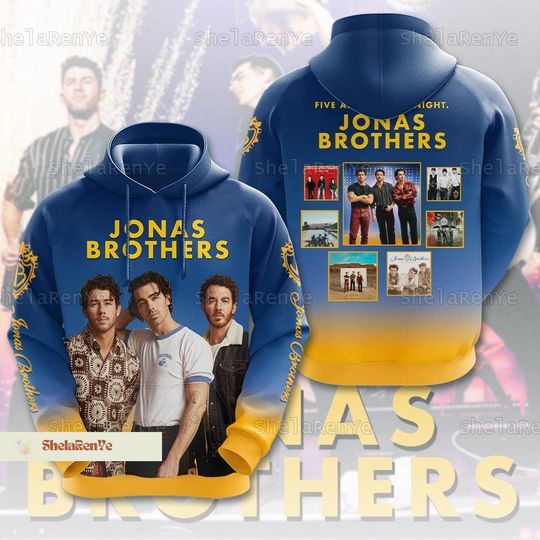 Discover Jonas Brothers Hoodie, Five Album One Night Tour Shirt, Jonas Brothers Concert  Hoodie