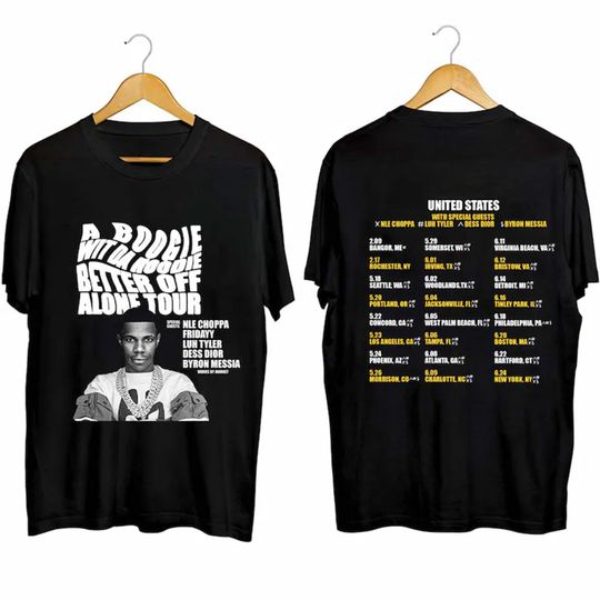 Discover A Boogie Wit A Hoodie Better Off Alone Tour 2024 Shirt,  A Boogie Wit A Hoodie 2024 Concert Shirt